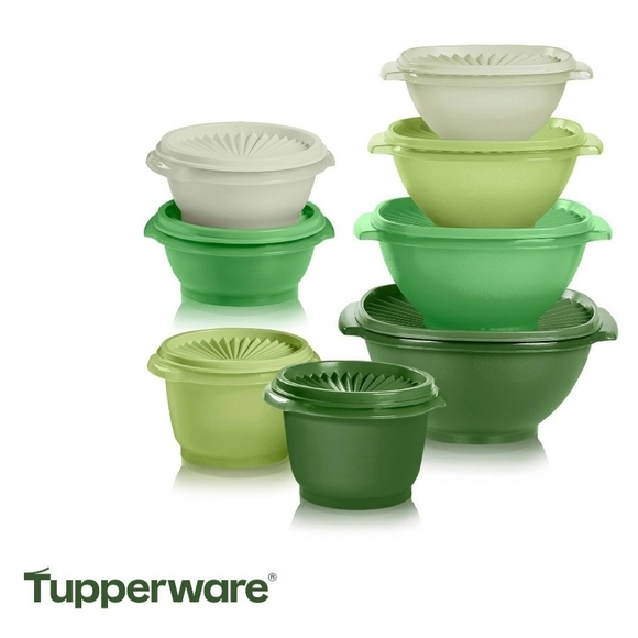 Tupperware Other - Tupperware Assorted Green Bowl Collection (8 Bowls, 8 lids)